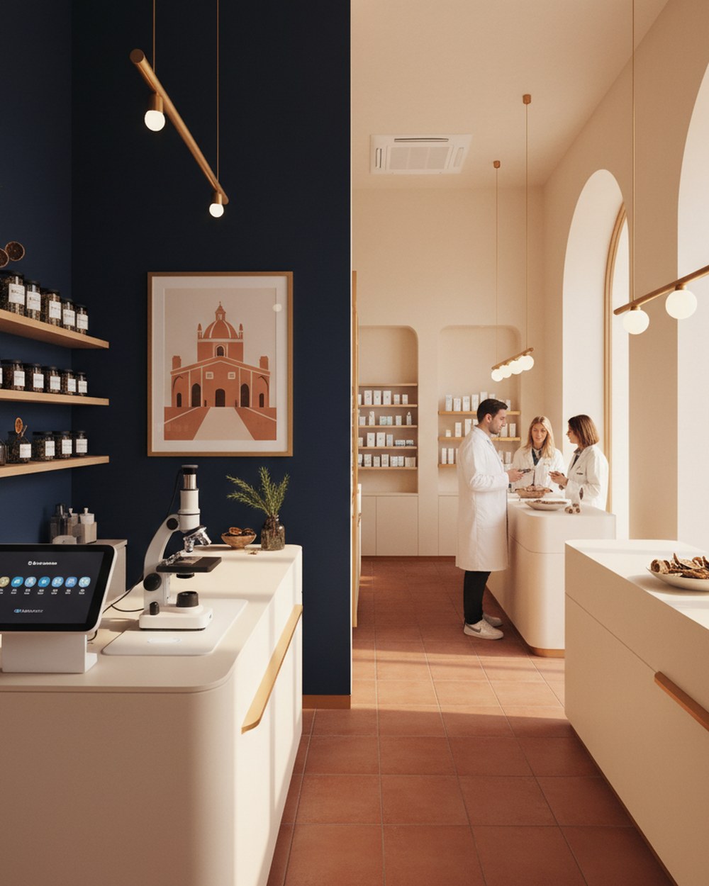 Interno della Farmacia Amendola a Palermo